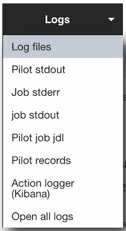 PanDA Job Menu Logs